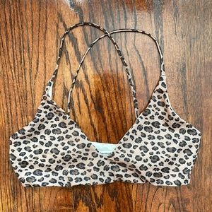 Reformation Animal Print Bikini Top